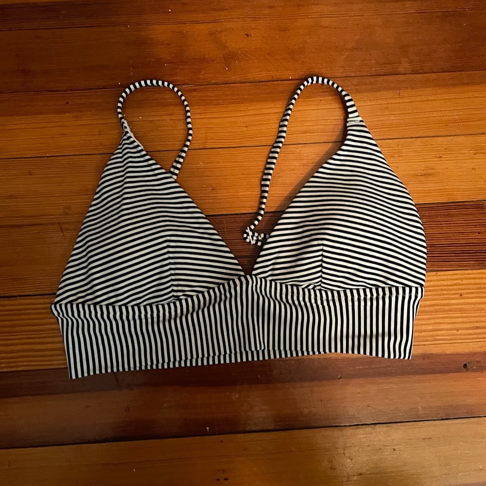 Aerie Printed Longline Triangle Bikini Top